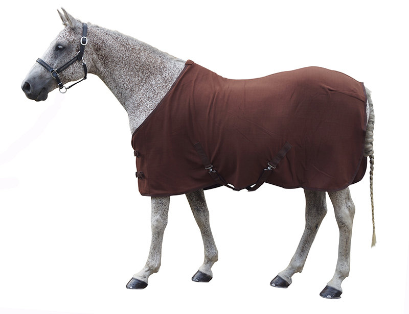 Fleecedecke "Stable" Kreuzgurte braun 135