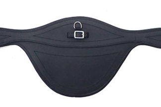 Ledersattelgurt mit Springschutz -elastic- 135 cm schwarz