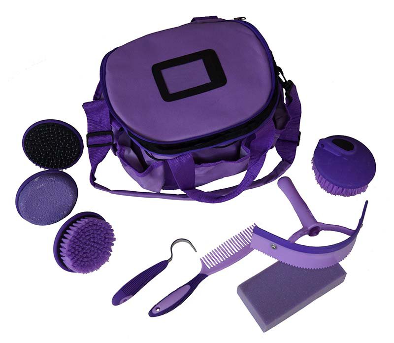 Putztasche gefüllt 9 tlg. lila